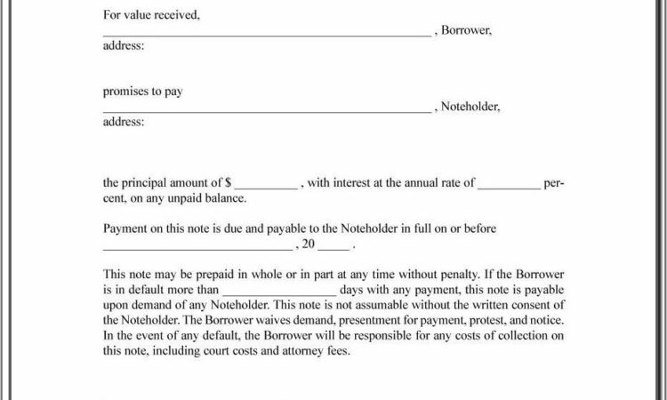 Template Promissory Note Ontario