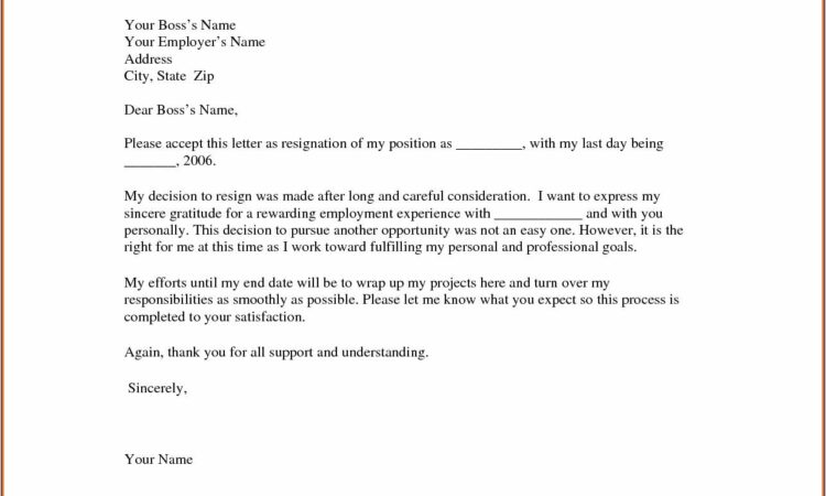 Template Resignation Letter Pdf