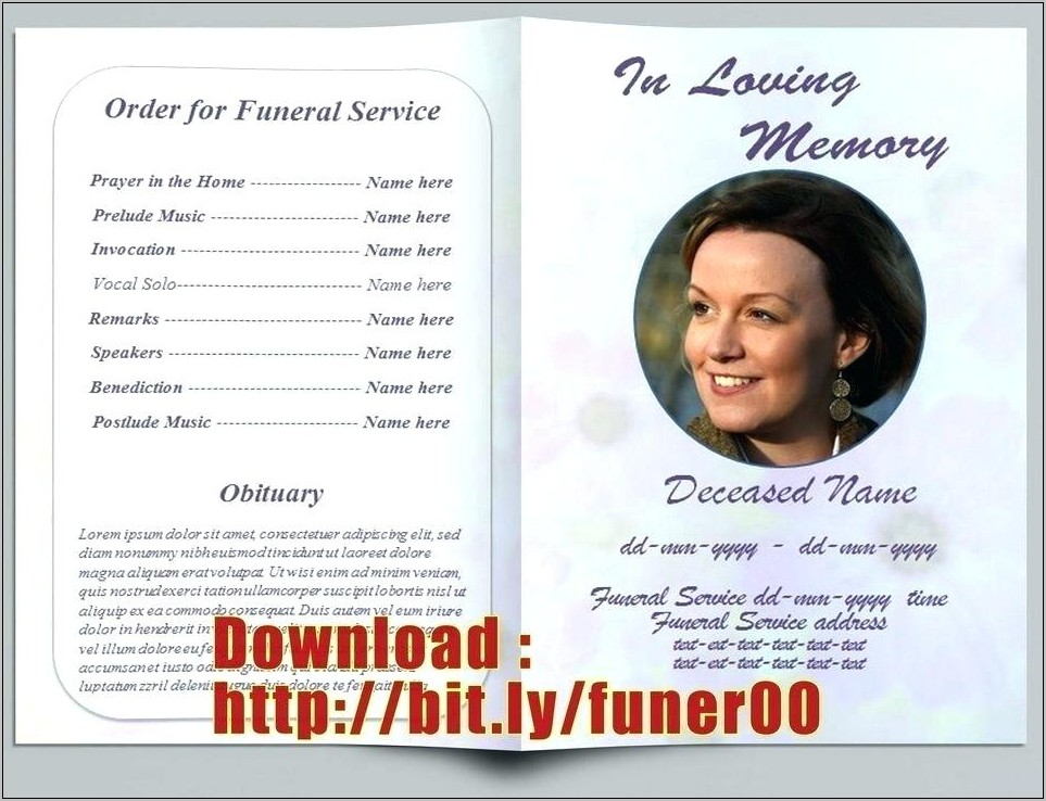 Templates For Funeral Service Programs