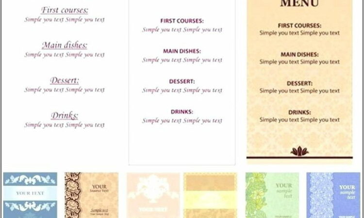 Templates For Restaurant Menus Free