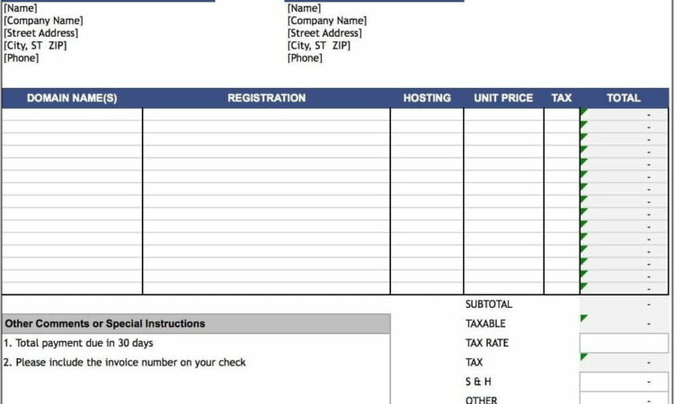 Templates For Tax Invoices