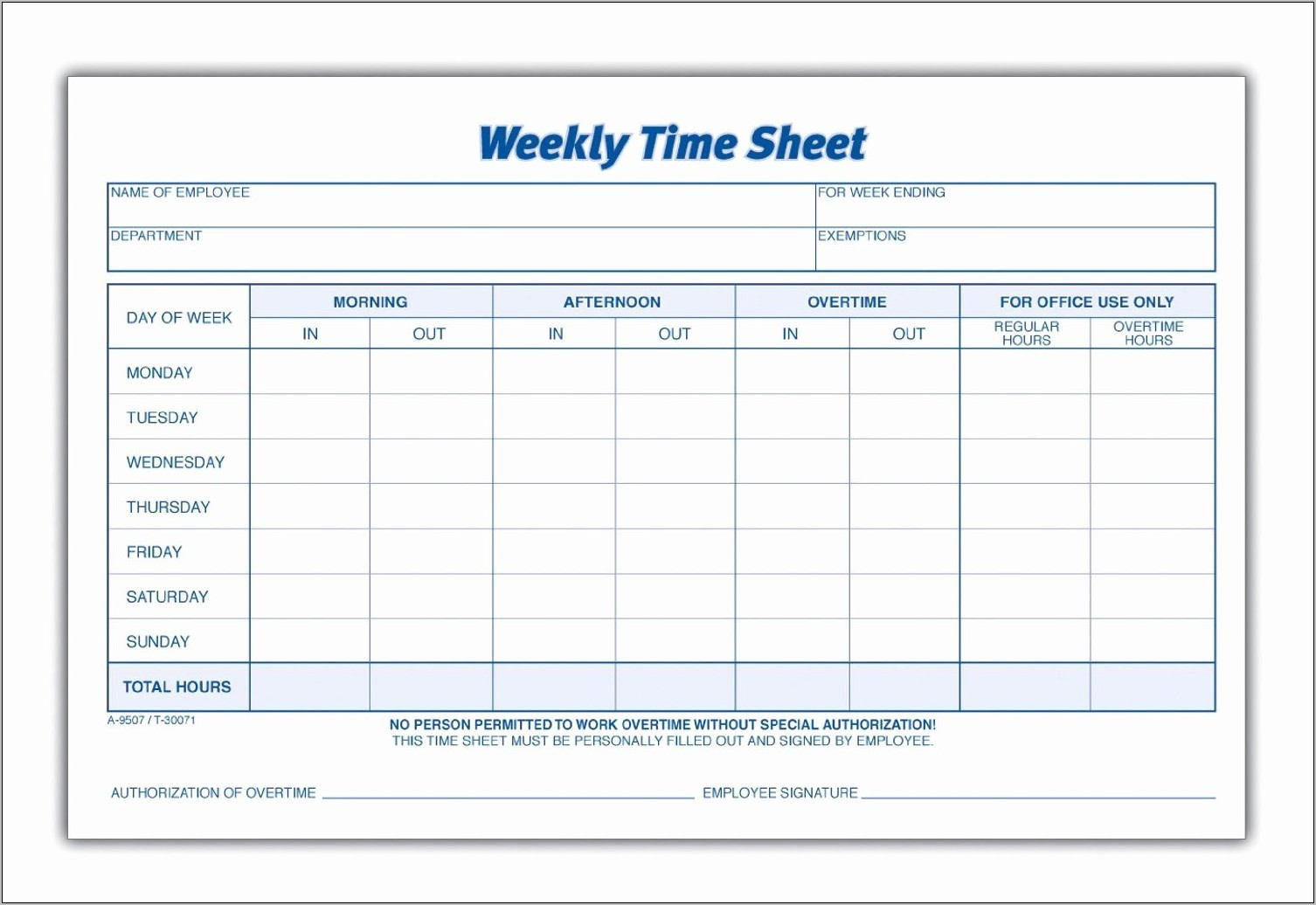 Templates For Weekly Timesheets