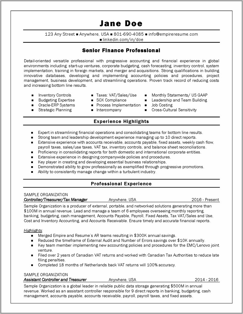 Templates Of Professional Resumes