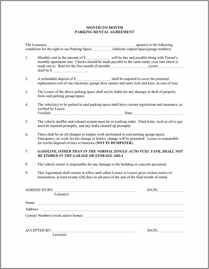 Tenancy Agreement Template For A Garage