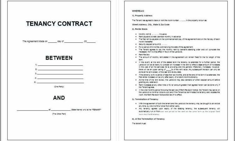 Tenancy Agreement Template Uk 2018