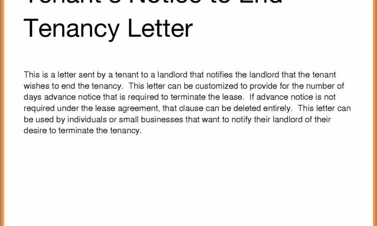 Tenancy Termination Notice Letter Sample