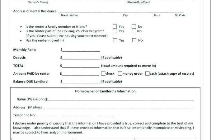 Tenant Checkout Form Template