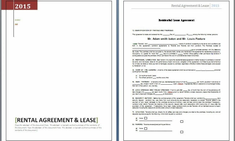 Tenant Contract Template Word