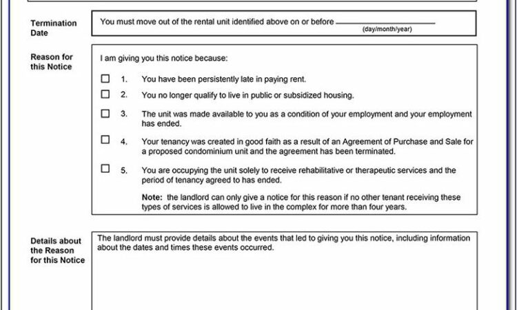 Tenant Eviction Notice Sample Letter Uk