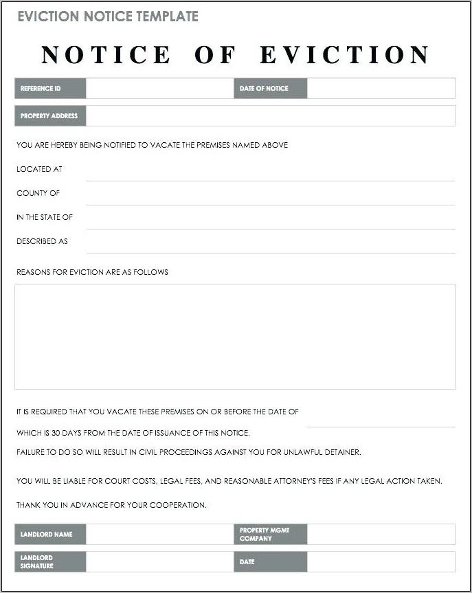 Tenant Eviction Notice Template Word
