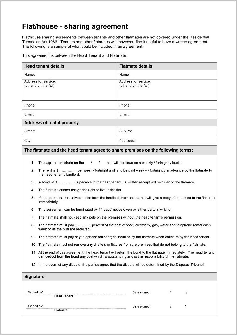 Tenant Landlord Contract Templates