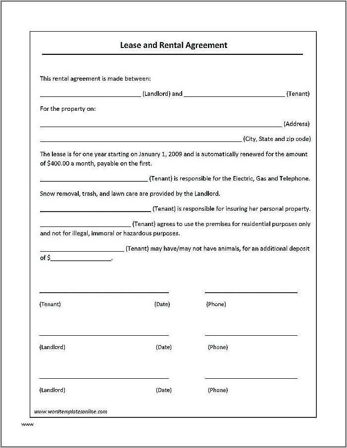 Tenant Lease Agreement Template Uk