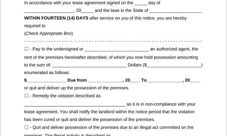 Tenant Notice To Vacate Form Alberta