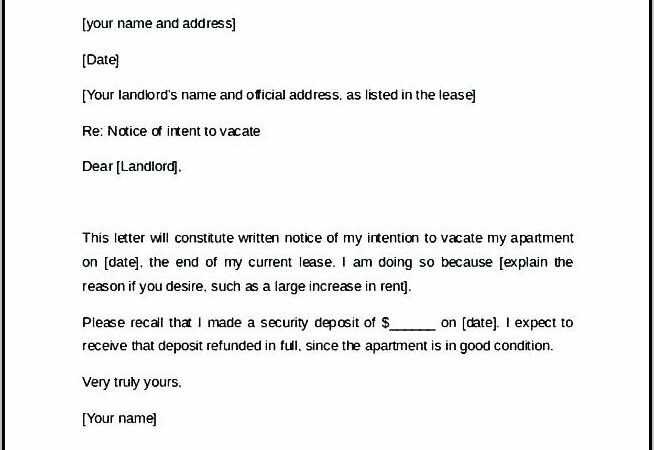 Tenant Notice To Vacate Template Nz