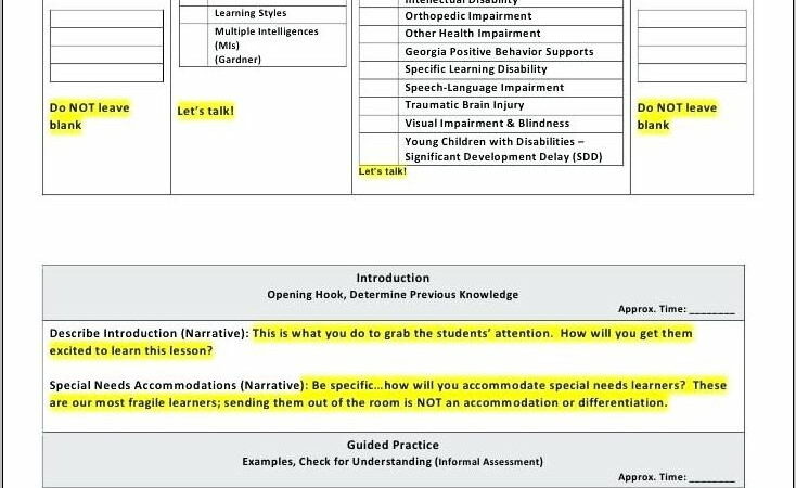 Tennessee Instructional Model Lesson Plan Template