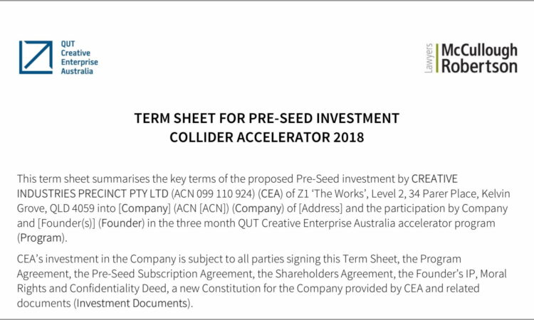 Term Sheet Template For Joint Venture