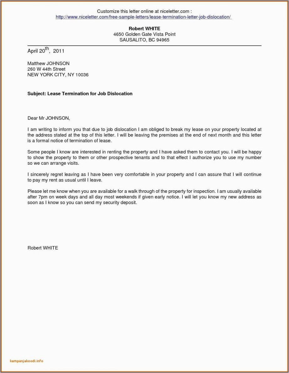 Termination Notice Of Employment Contract