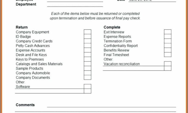 Termination Of Employment Form Pdf