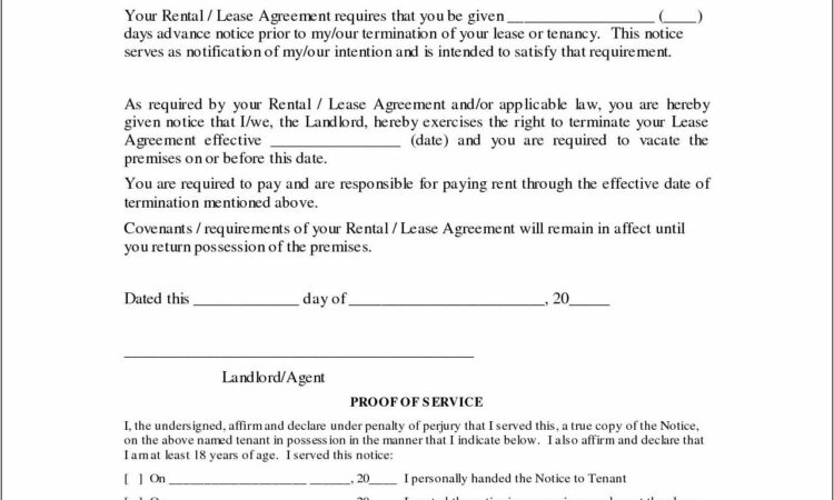 Termination Of Lease Agreement Format