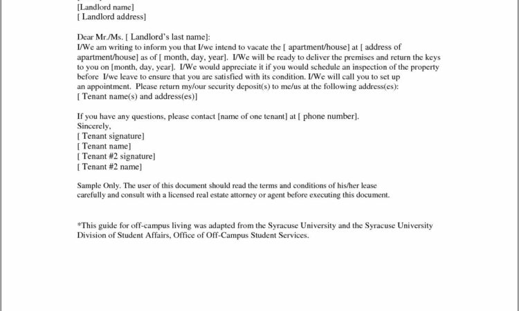 Termination Of Lease Agreement Sample Letter