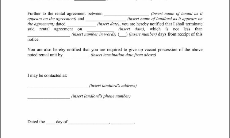 Termination Of Lease Agreement Template Uk