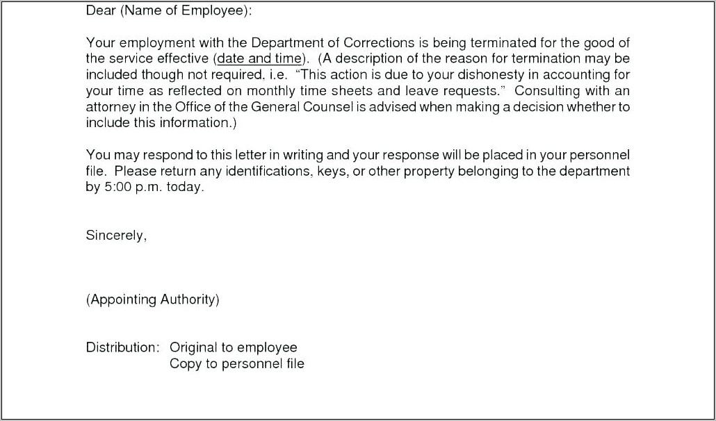 Termination Of Tenancy Agreement Example Letter