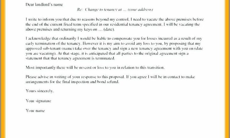 Termination Of Tenancy Agreement Template Letter