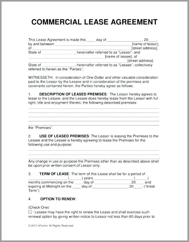 Texas Commercial Lease Extension Form