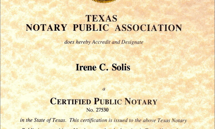 Texas Notary Form 2301