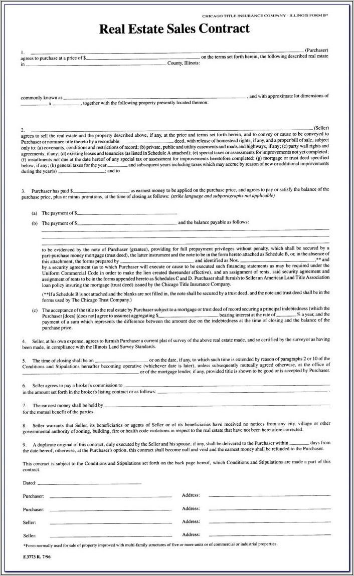 Texas Real Estate Sales Contract Example