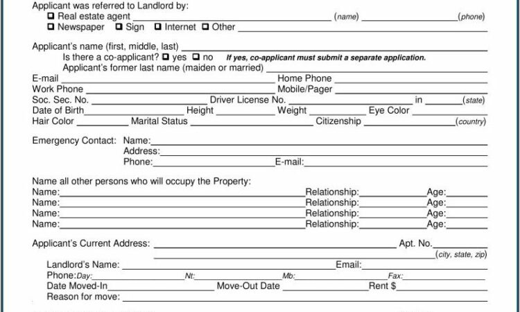 Texas Residential Lease Agreement Form