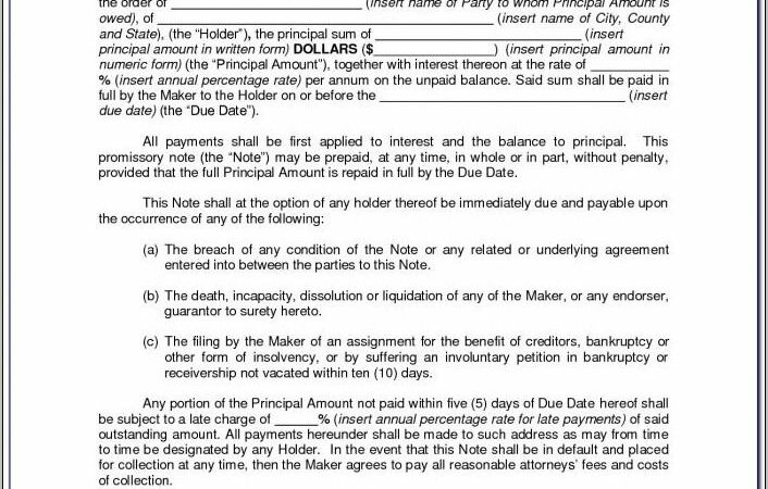 Texas State Bar Promissory Note Form