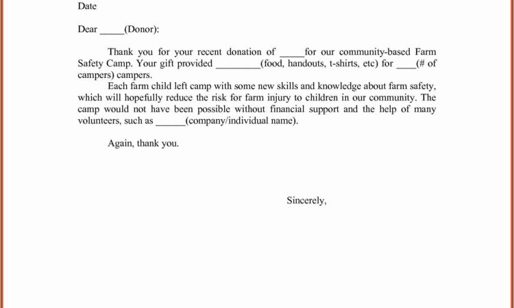 Thank You Letter Template For Donations