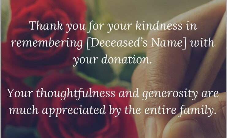 Thank You Note For Donation Funeral