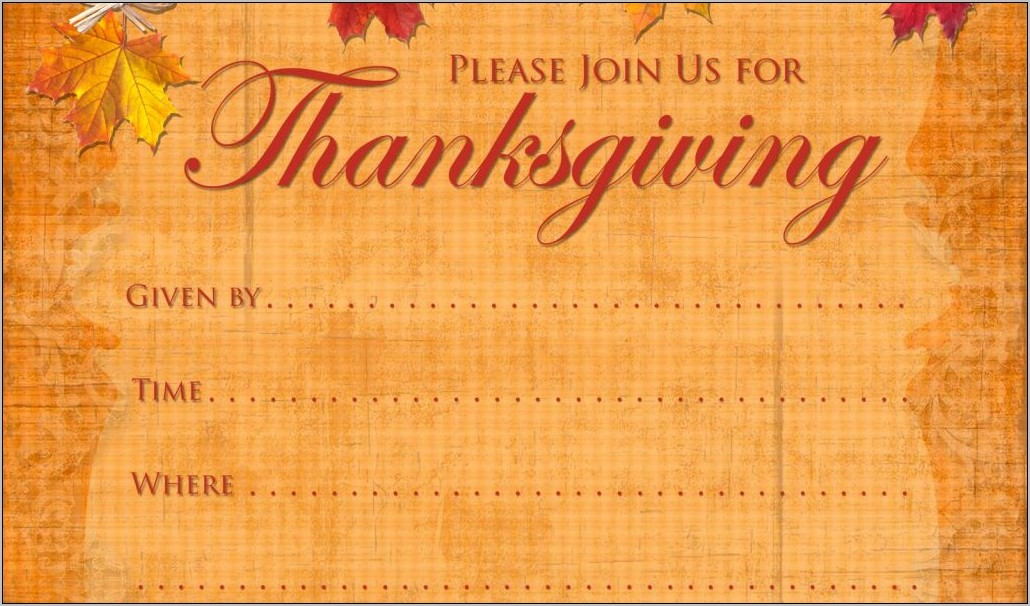 Thanksgiving Dinner Invitation Templates