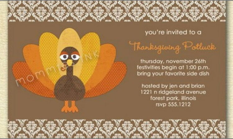 Thanksgiving Potluck Invite Template