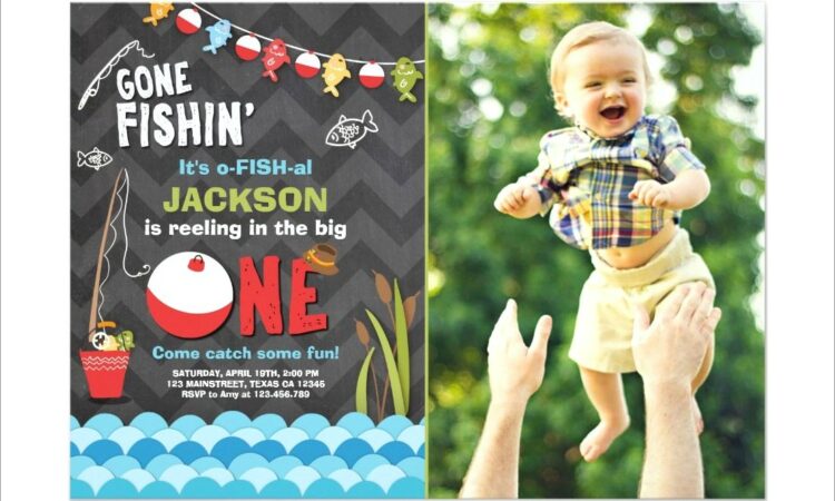 The Big One Fishing Birthday Invitations