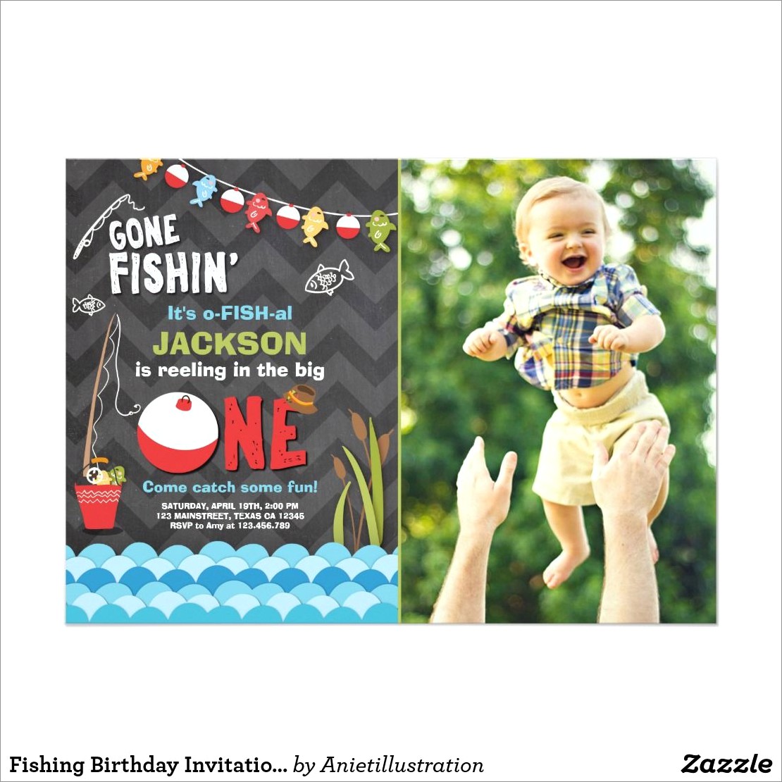 The Big One Fishing Birthday Invitations