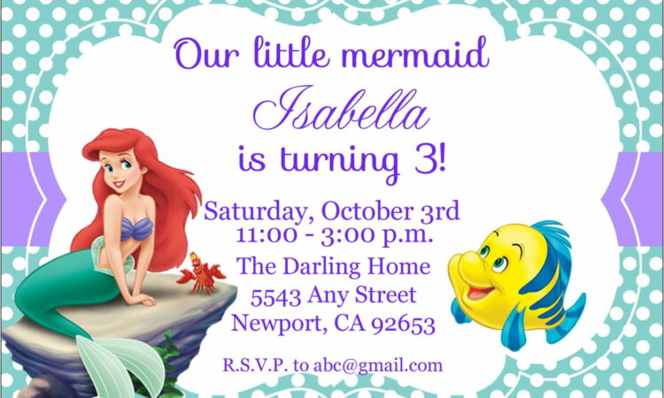 The Little Mermaid Birthday Invitations Templates Free