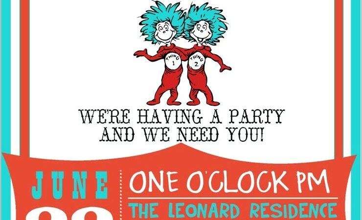 Thing 1 And Thing 2 Birthday Invitations