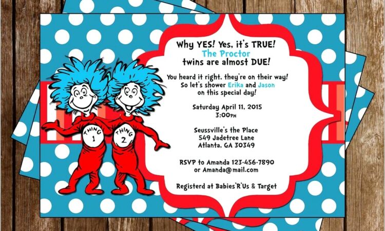 Thing 1 Thing 2 Invitations