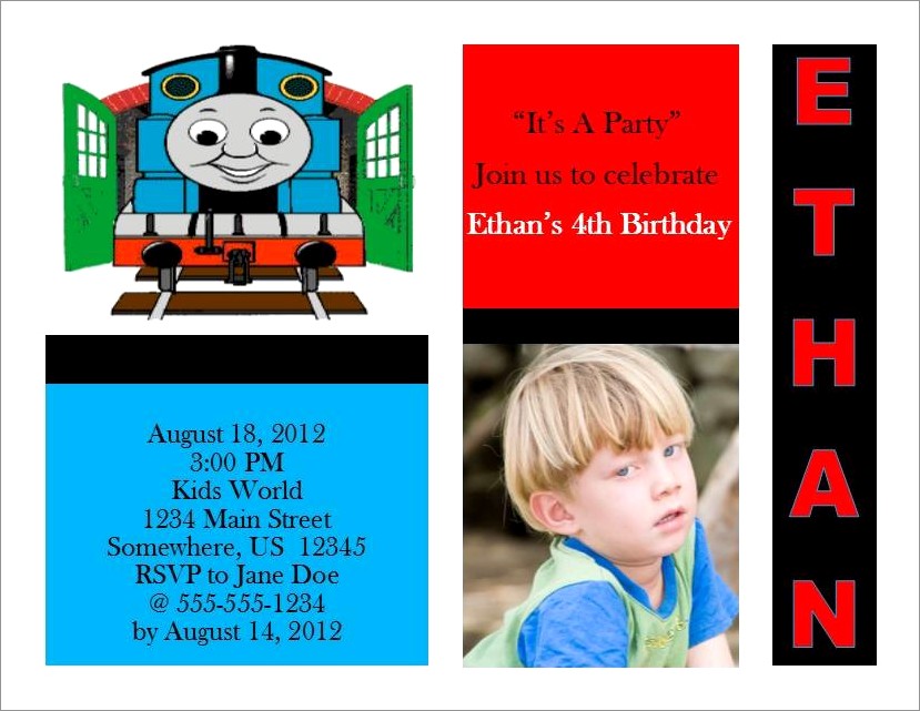 Thomas The Train Birthday Invitations Online