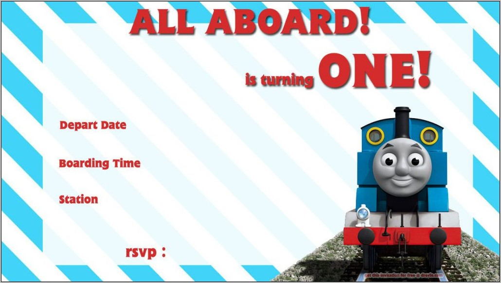 Thomas The Train Blank Invitation Template