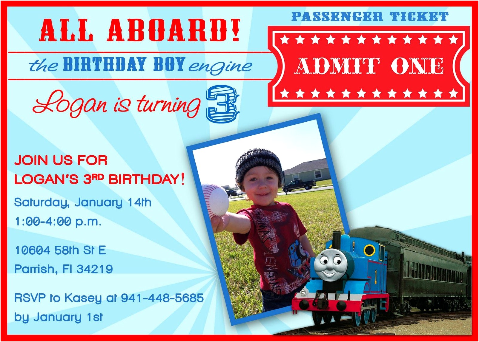 Thomas Train Birthday Invitation Template