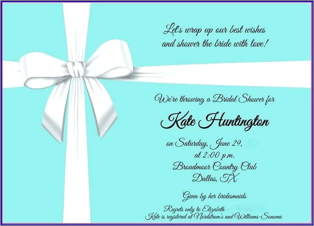 Tiffany And Co Invitation Template