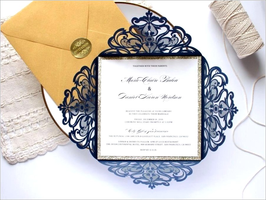 Tiffany Blue And Gold Wedding Invitations