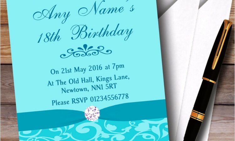 Tiffany Blue Birthday Invitations