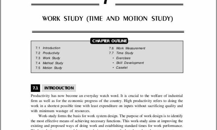 Time And Motion Study Template Warehouse