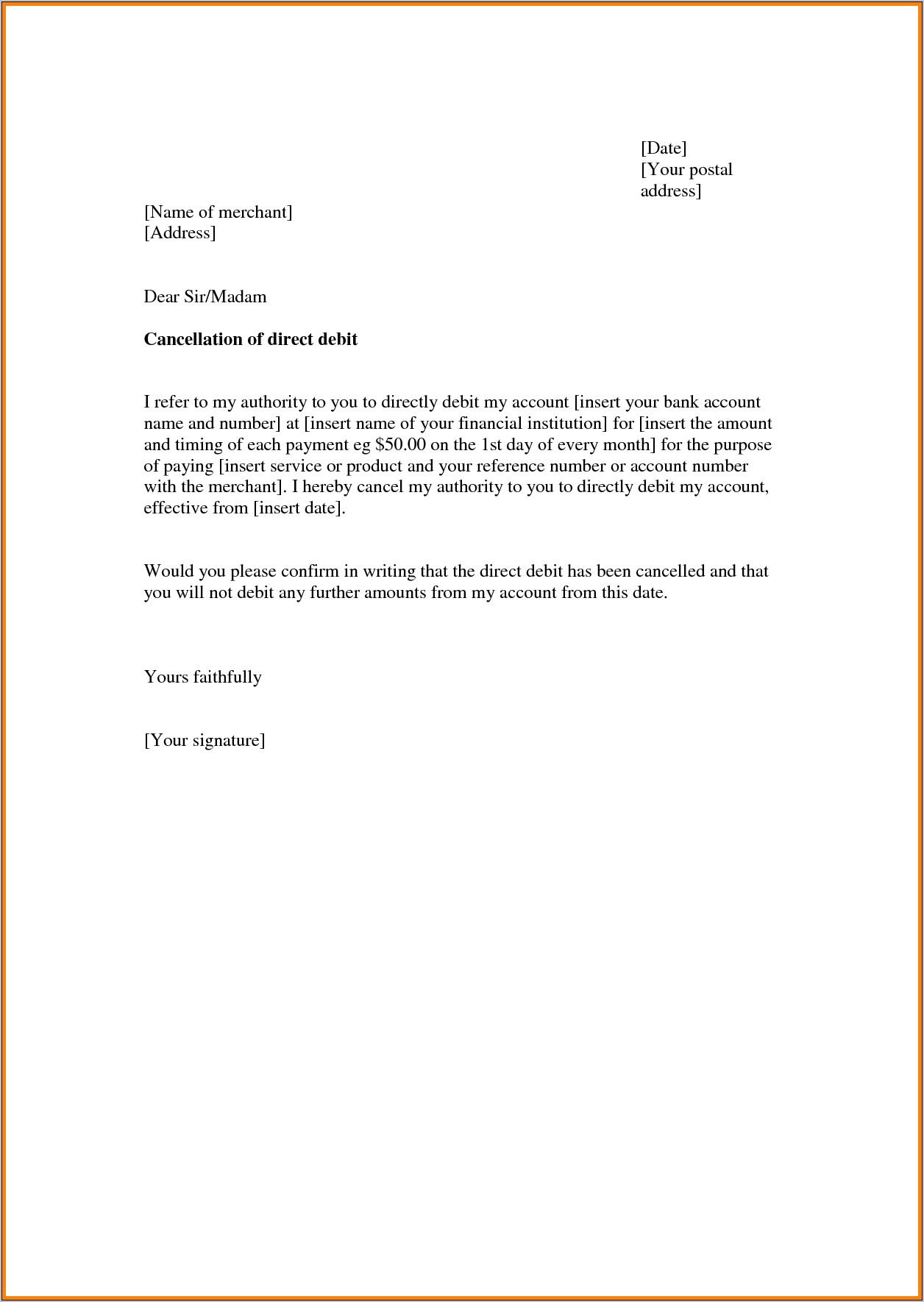 Timeshare Contract Cancellation Letter Template