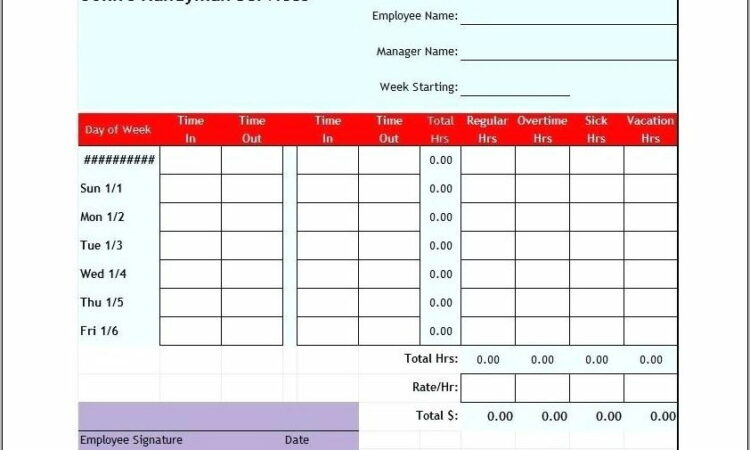 Timesheet Template For Mac Numbers